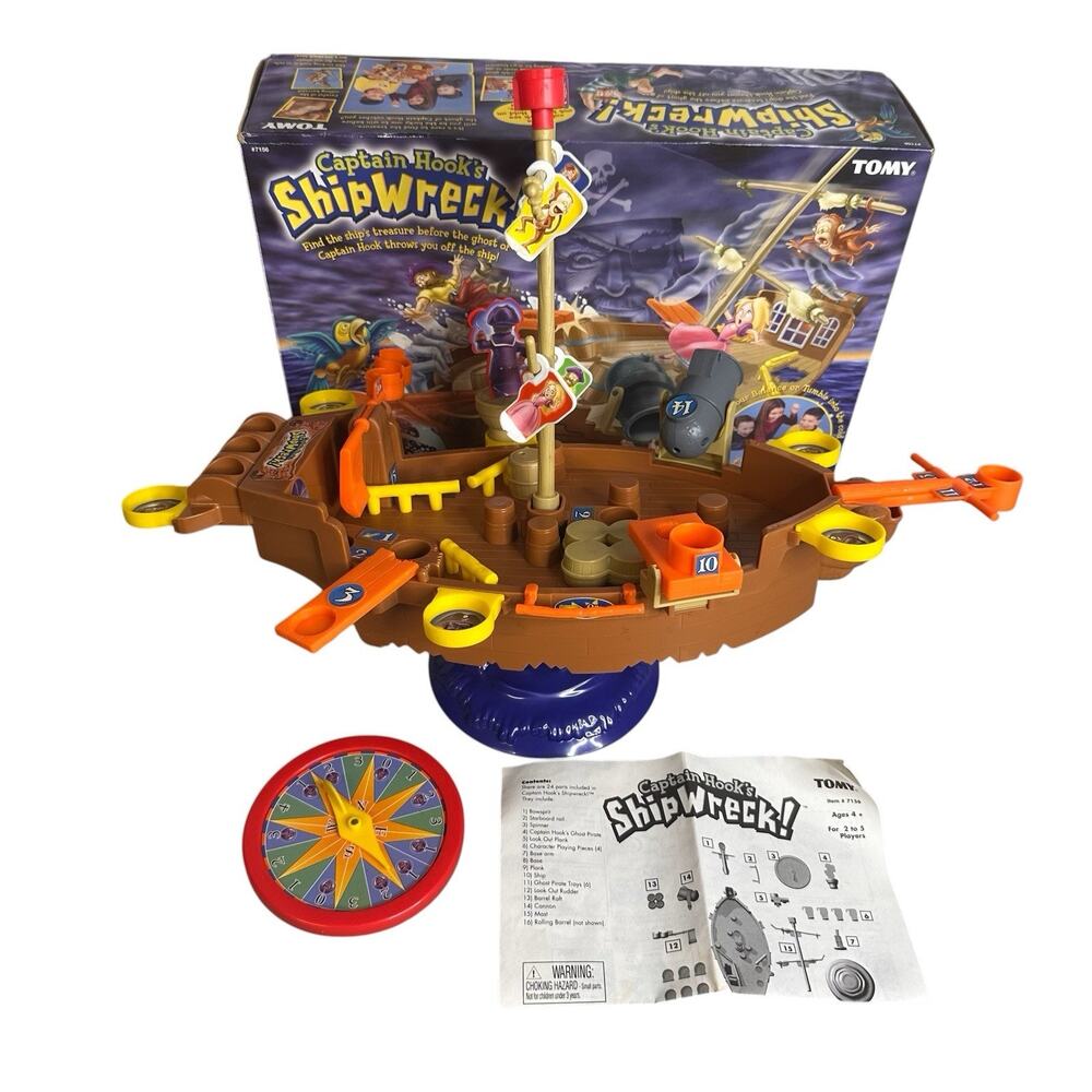 Captain Hook’s Shipwreck Game 2003 By TOMY Complete with Instructions and Box